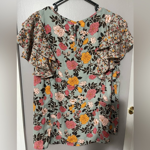 DR2 Multicolor Floral Ruffle Blouse - Picture 3 of 3